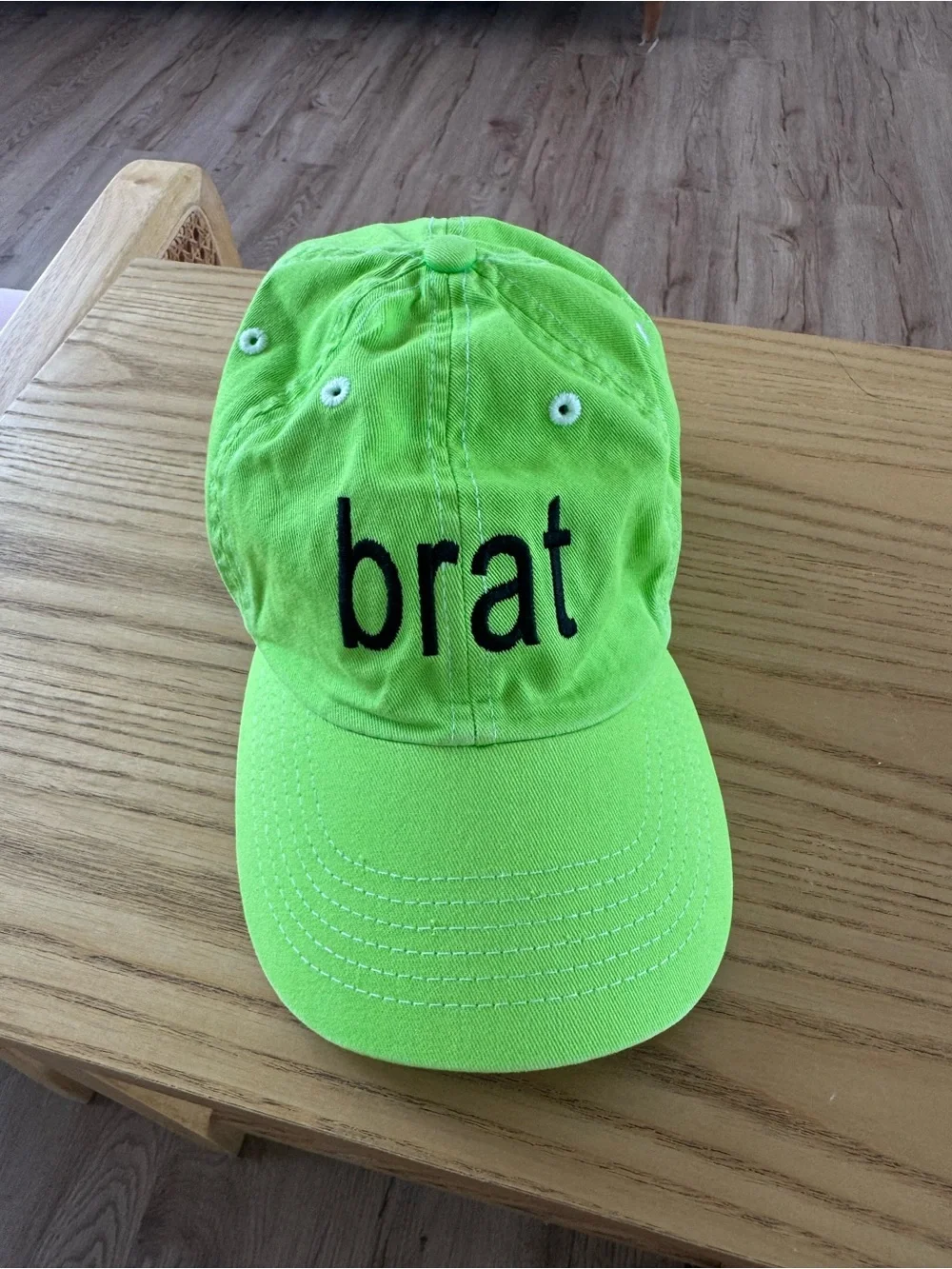 Neon Green Embroidered Baseball Cap - Unbranded